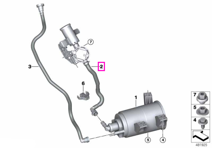 Conducta ventilare cu modul diagnostic scurgeri - BMW X3 G01 G08 M F97, X4 G02 M F98
