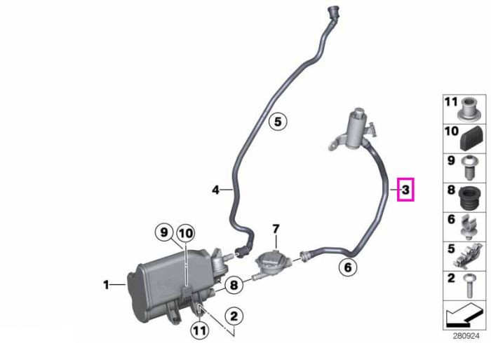 Conducta de aerisire cu filtru de praf - BMW Seria 2 F22, Seria 3 F30 F31 F34 F35, Seria 4 F32 F33 F36