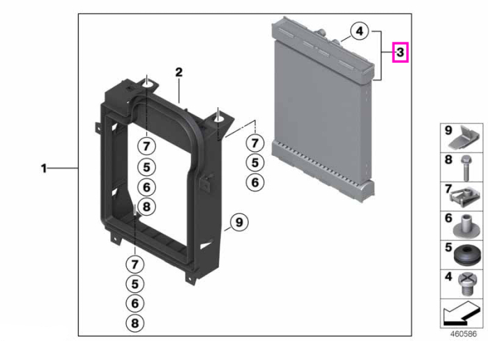 Radiator suplimentar racire motor - BMW X5 E70 F15 M F85, X6 E71 F16 M F86