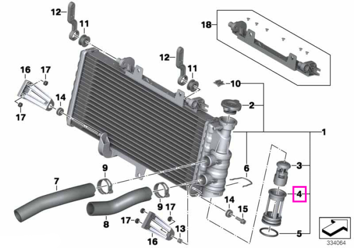 Capac carcasa termostat - BMW Motorrad K70 (F 700 GS), K71 (F 800 S, F 800 ST, F 800 GT), K72 (F 650 GS, F 800 GS), K73 (F 800 R), K75 (F 800 GS Adventure)