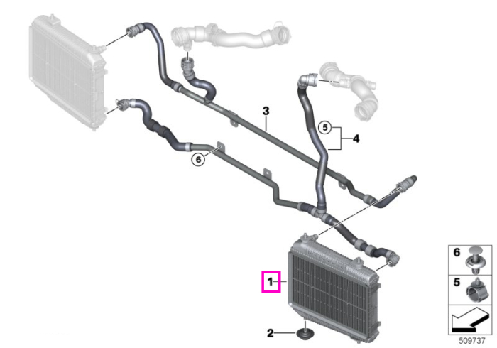 Radiator extern de racire - BMW Seria 2 G87 M2, Seria 3 G80 G81 M3, Seria 4 G82 G83 M4, MS BMW Motorsport
