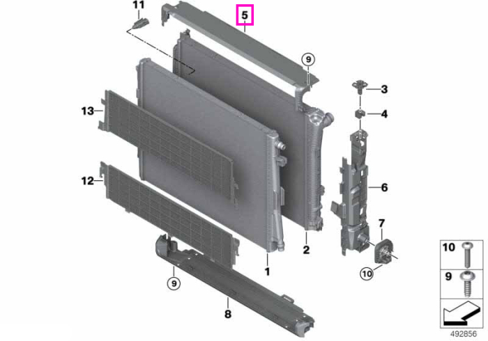 Capac superior radiator - BMW Seria 2 G87 M2, Seria 3 G80 G81 M3, Seria 4 G82 G83 M4, MS BMW Motorsport