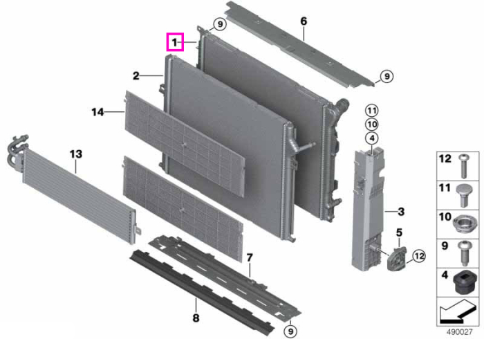 Radiator apa - BMW Seria 1 F20 F21, Seria 2 F22 F23, Seria 3 F30 F31 F34, Seria 4 F32 F33 F36