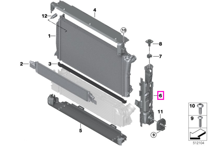 Capac lateral stanga radiator - BMW Seria 2 G42, Seria 3 G20 G21 G28, Seria 4 G22 G23 G26, i3L G28, i4 G26, iX I20, TMC Supra, Z4 G29