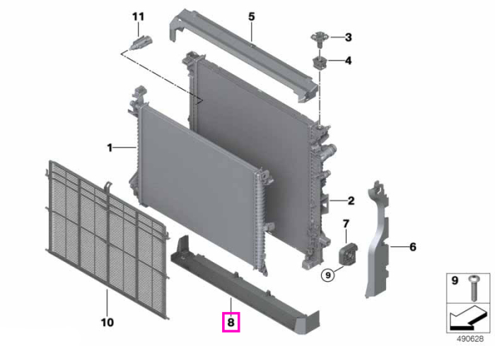 Capac inferior radiator - BMW X5 G05 G18, X6 G06, X7 G07
