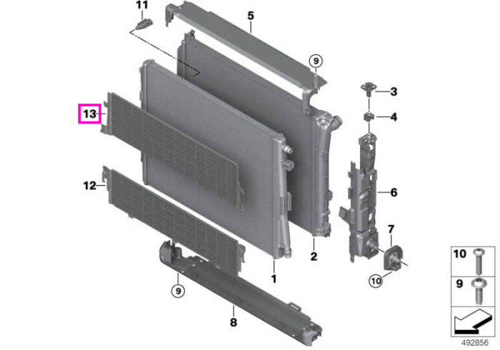 Protectie superioara radiator, antipietris - BMW Seria 2 G87 M2, Seria 3 G80 G81 M3, Seria 4 G82 G83 M4, MS BMW Motorsport - tip motor S58