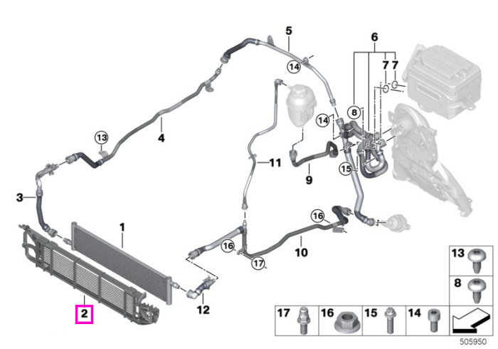 Cadru radiator circuit secundar racire - BMW X5 G05, X6 G06, X7 G07