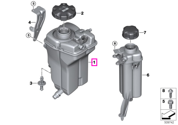 Vas expansiune lichid racire - BMW Seria 2 G87 M2, Seria 3 G80 G81 M3, Seria 4 G82 G83 M4, MS BMW Motorsport