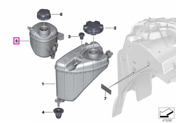 Vas expansiune, circuit secundar sistem racire - BMW Seria 5 G30 G31 G38, Seria 6 G32, Seria 7 G11 G12, Seria 8 G14 G15 G16