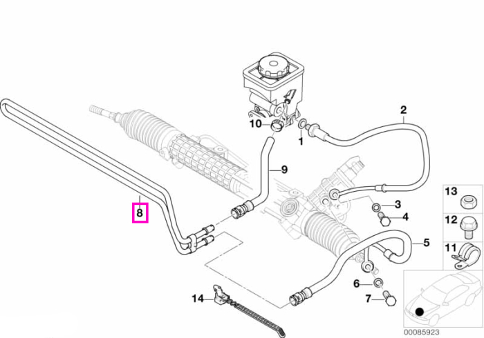 Serpentina racire ulei servodirectie - BMW Seria 5 E39, Seria 7 E38