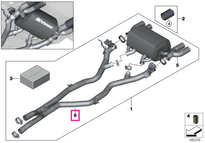 Toba de esapament spate, Titan "BMW M Performance" - BMW Seria 3 F80, Seria 4 F82 F83