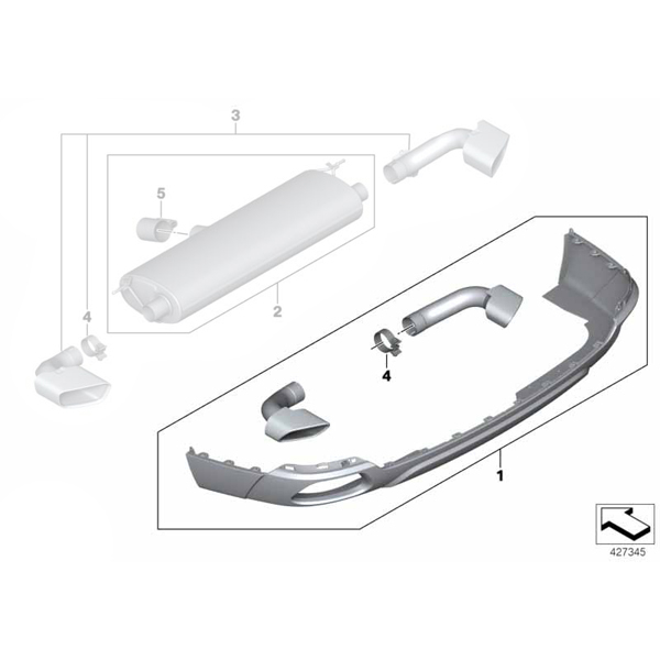 Set ornamente cromate toba - BMW M Performance - BMW X6 F16 30dX 35iX