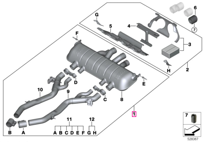 Sistem evacuare "BMW M Performance" - BMW Seria 3 G80, Seria 4 G82 G83