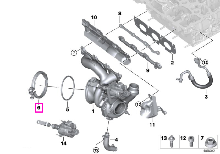 Colier V-band turbina - BMW Seria 1, Seria 2, Seria 3, Seria 4, Seria 5, Seria 6, Seria 7, i8, X1, X2, X3, X4, X5, X6, X7, Z4, Supra, XM - Mini Cabrio, Clubman, Countryman, F55, F56, F65, F66