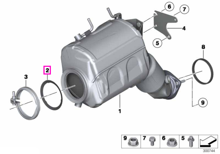 Garnitura filtru de particule diesel - BMW Seria 5 F10 F11, Seria 7 F01 F02, X5 E70 F15, X6 E71 F16 - tip motor N57X