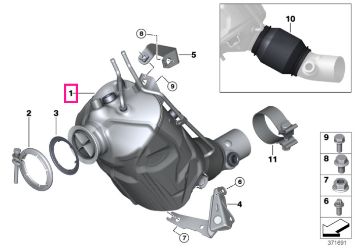 Filtru particule evacuare DPF - BMW Seria 2 F22, F23; X3 F25; X4 F26 - EU6