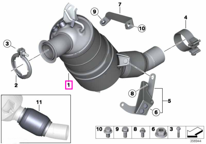Filtru de particule diesel (DPF) - BMW X1 E84 - Tip motor N47N, N47S1