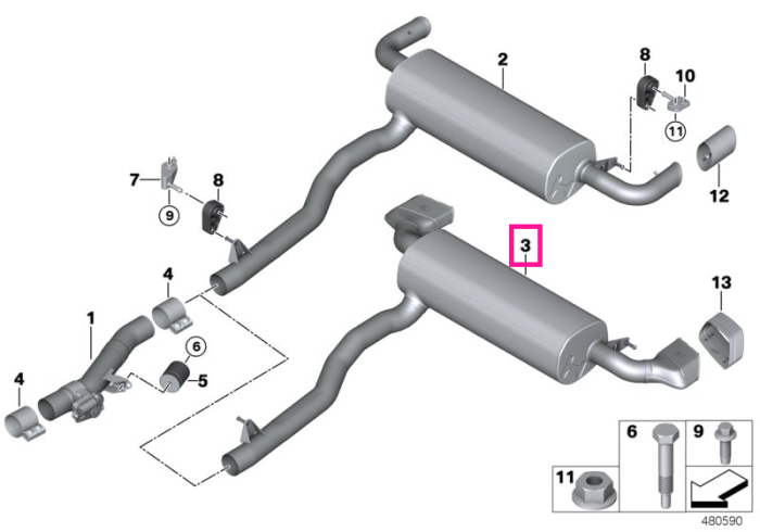 Rear silencer - BMW