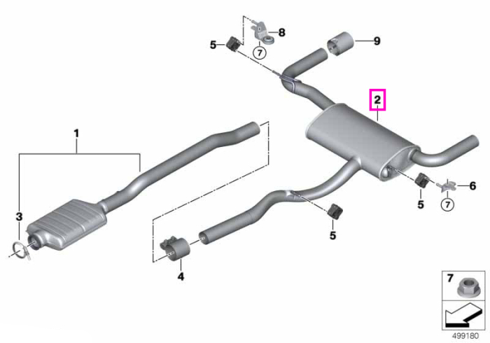 Toba finala esapament - BMW Seria 2 F44, X1 F48