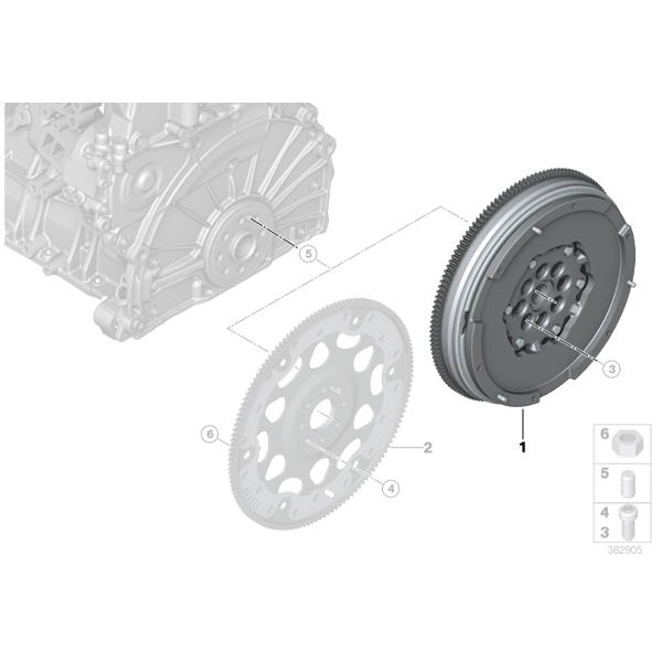 Volanta masa dubla - BMW Seria 1 F40, Seria 2 F44 F45 F46,  X1 F48, X2 F39 - Mini Countryman F60