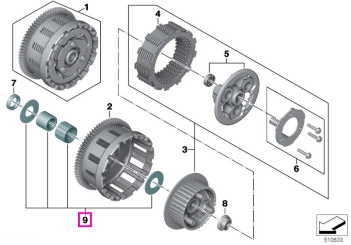 Set rulment ambreiaj - BMW Motorrad K80 (F 750 GS, F 800 GS), K81 (F 850 GS, F 900 GS), K82 (F 850 GS Adv., F 900 GS Adv.), K83 (F 900 R), K84 (F 900 XR)