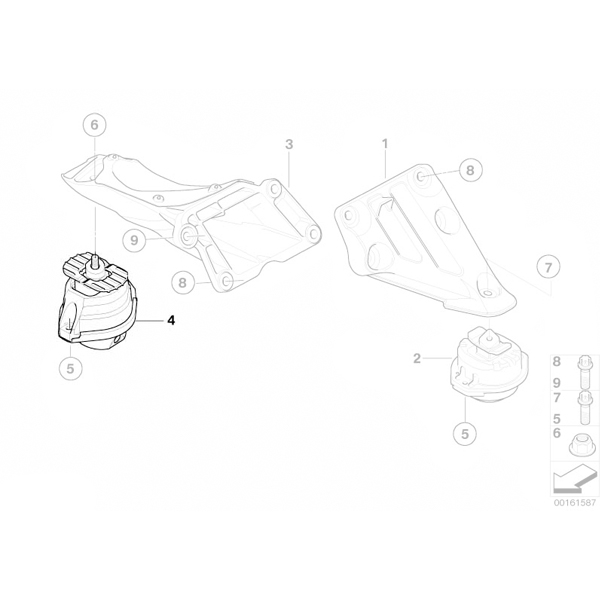 Tampon motor, dreapta - BMW Seria 5 E60 E61	