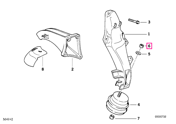 Piulita cu flansa, M10 - BMW Seria 3 E36 E46, Seria 5 E39, Seria 7 E38, Z3 E36, Z4 E85 E86 - Mini F55, F56 - BMW Motorrad K70 (F 700 GS), K72 (F 650 GS, F 800 GS), K73 (F 800 R), K75 (F 800 GS Adventure)