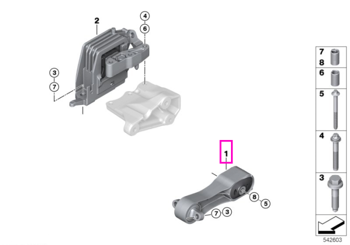 Suport motor stabilizator - Mini Cabrio F57, Clubman F54, Countryman F60, F56