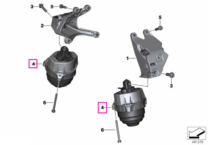 Tampon motor stanga - BMW Seria 4 G82 M4, MS BMW Motorsport