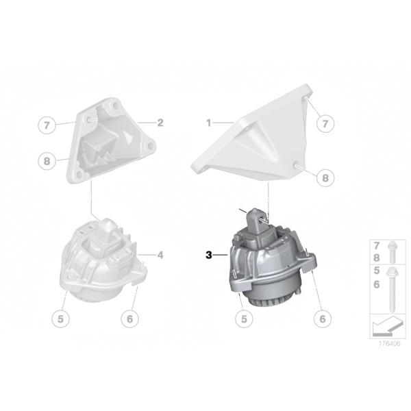 Tampon motor stanga - BMW Seria 5 F07 F10 F11 F18