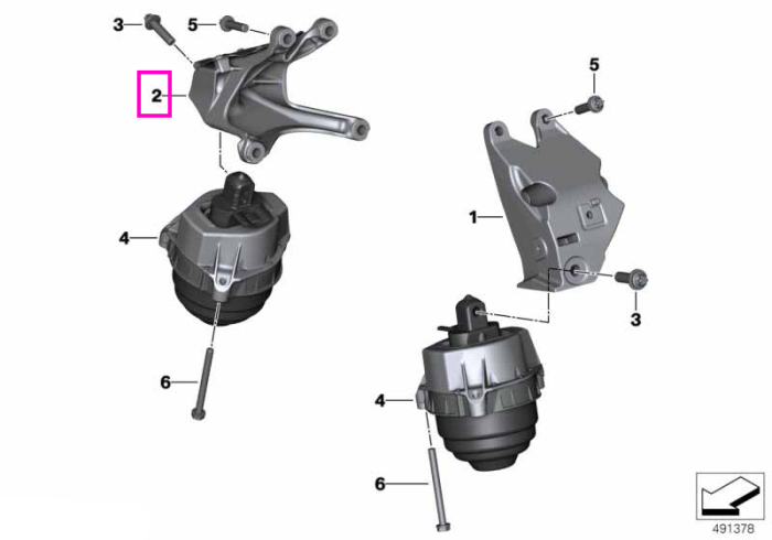 Suport motor, dreapta - BMW Seria 2 G87M2, Seria 3 G80M3 G81M3, Seria 4 G82M4 G83M4, MS BMW Motorsport