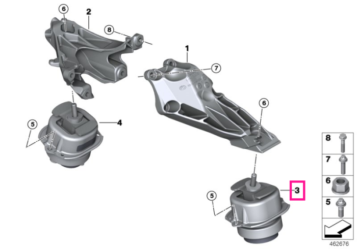 Tampon motor, stanga - BMW X5 F15