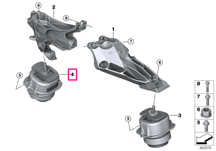 Tampon motor, dreapta - BMW X5 F15