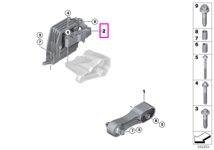 Tampon motor - BMW Seria 1 F40, Seria 2 F44, X1 F48, X2 F39 - Mini Clubman F54, Countryman F60