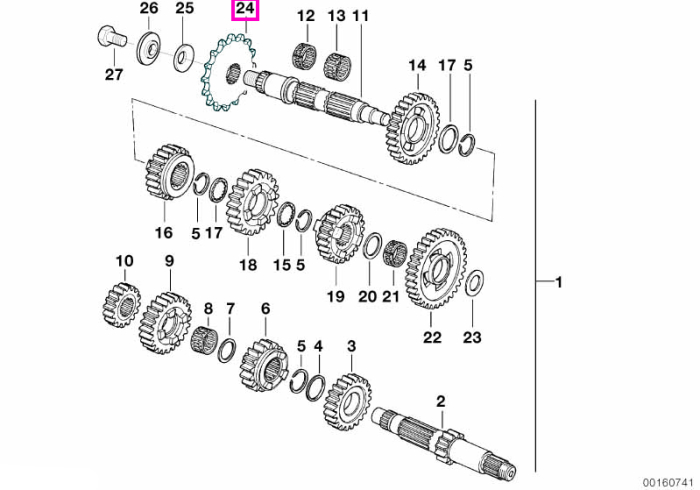 Pinion sistem transmisie, 16 dinti - BMW Motorrad K15 (G 650 X), R13 (G 650 GS), R13 (G 650 GS Sertão)