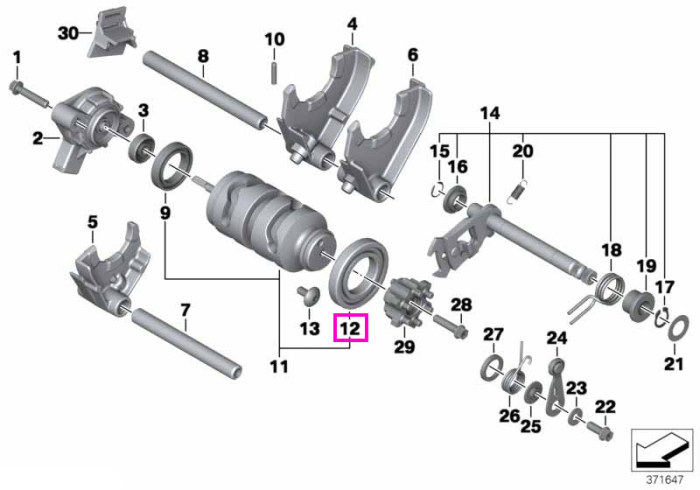 Rulment radial cu bile, 30x55x9 - BMW Motorrad K70 (F 700 GS), K71 (F 800 S, F 800 ST, F 800 GT), K72 (F 650 GS, F 800 GS), K73 (F 800 R), K75 (F 800 GS Adventure)