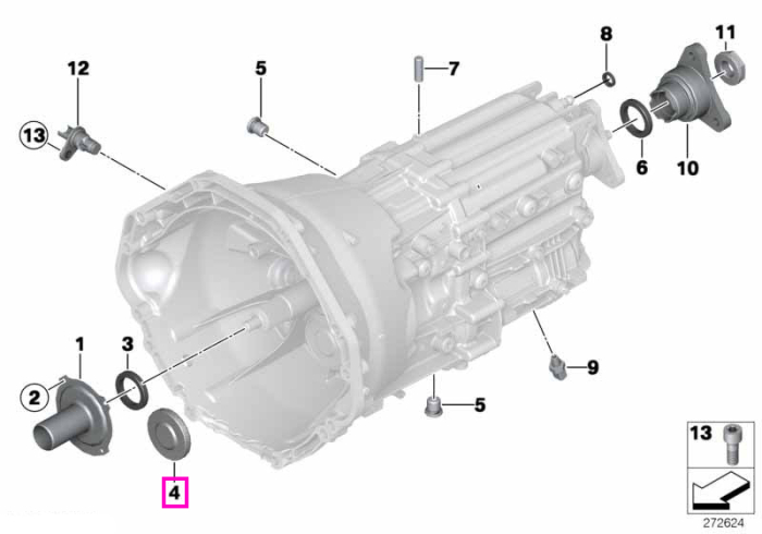 Capac carcasa cutie viteze manuala - BMW Seria 1 E81 E82 E87 E88, Seria 3 E46 E90 E91 E92 E93, Seria 5 E60 E61 F10 F11, Seria 6 E63 E64 F06 F12 F13, X3 E83, X5 E53, Z4 E89