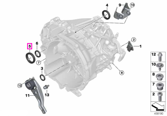 Garnitura etansare radiala cutie transfer, dreapta, 55×74 mm - BMW Seria 2 F45 F46, X1 F48, X2 F39 - Mini Clubman F54, Countryman F60