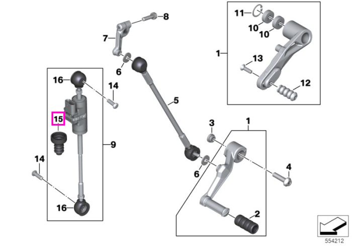 Burduf de protectie asistent schimbare viteze - BMW Motorrad K48, K61, K63, K66, K67, K69, K80, K81, K82, K83, K84, KM3, KM9