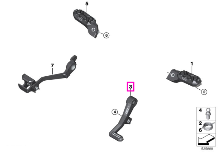 Pedala schimbator viteze, Shadow - BMW Motorrad KA1 (R 1300 GS), KA2 (R 1300 GS Adventure) - tip motor A75