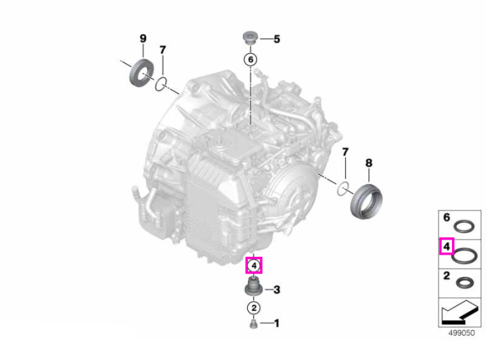 Garnitura inelara (O-ring), 2,4x18 mm - BMW Seria 1 F40, Seria 2 F44 F45 F46, X1 F48, X1L F49, X2 F39 - Mini Cabrio F57, Clubman F54, Countryman F60, F55, F56
