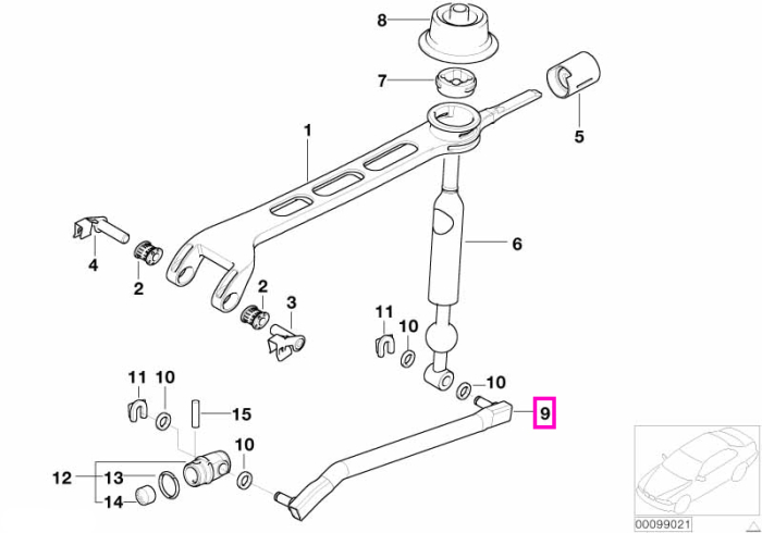 Tija selector cutie viteze manuala - BMW Seria 3 E46 - tip motor M54