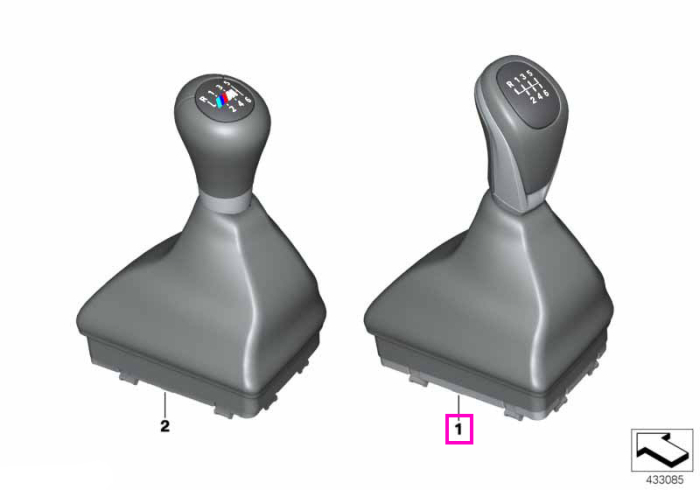 Maner schimbator viteze cu manson, piele, 6 trepte, crom perlat - BMW X1 F48, X2 F39