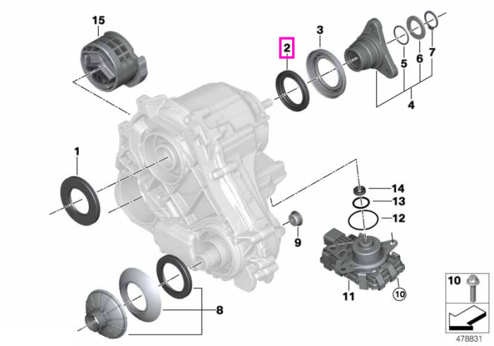 Simering arbore cutie transfer 52x75x8/12 - BMW Seria 2, Seria 3, Seria 4, Seria 5, Seria 6, Seria 7, Seria 8, X3, X4, X5, X6, X7, XM