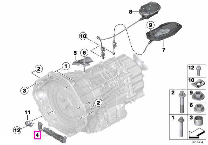 Izolatie fonica cutie viteze - BMW Seria 5 F10, Seria 6 F06 F12 F13 - tip motor S63