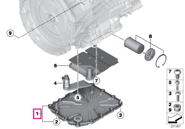 Baie ulei cutie de viteze cu dublu ambreiaj - BMW Seria 1 E82 E88, Seria 2 F87 M2, Seria 3 E90 E92 E93 F80 M3, Seria 4 F82 F83 M4, Seria 5 F10, Seria 6 F06 F12 F13, Z4 E89