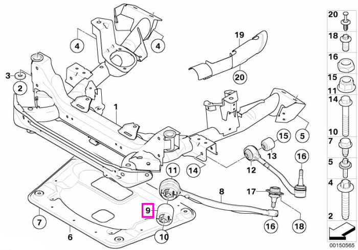 Bucsa brat suspensie superior, punte fata - BMW X3 E83