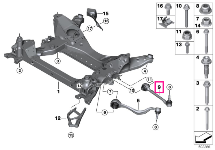 Brat suspensie, punte fata, stanga - BMW X3 G01, X4 G02