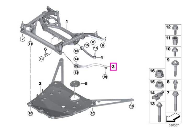 Brat de tractiune, punte fata, stanga - BMW Seria 2 G87 M2, Seria 3 G80 M3, Seria 4 G82 M4, MS BMW Motorsport