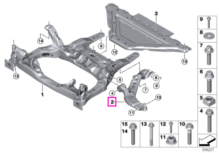 Brat suspensie, punte fata, stanga - Mini Cooper J01, Aceman J05 - tip motor HC0